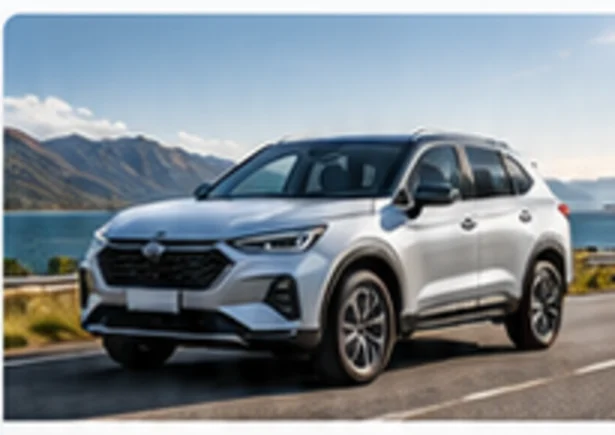 Modern SUV on scenic road